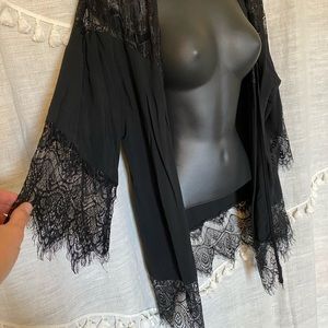 Black kimono, cardigan, bathing suit coverup